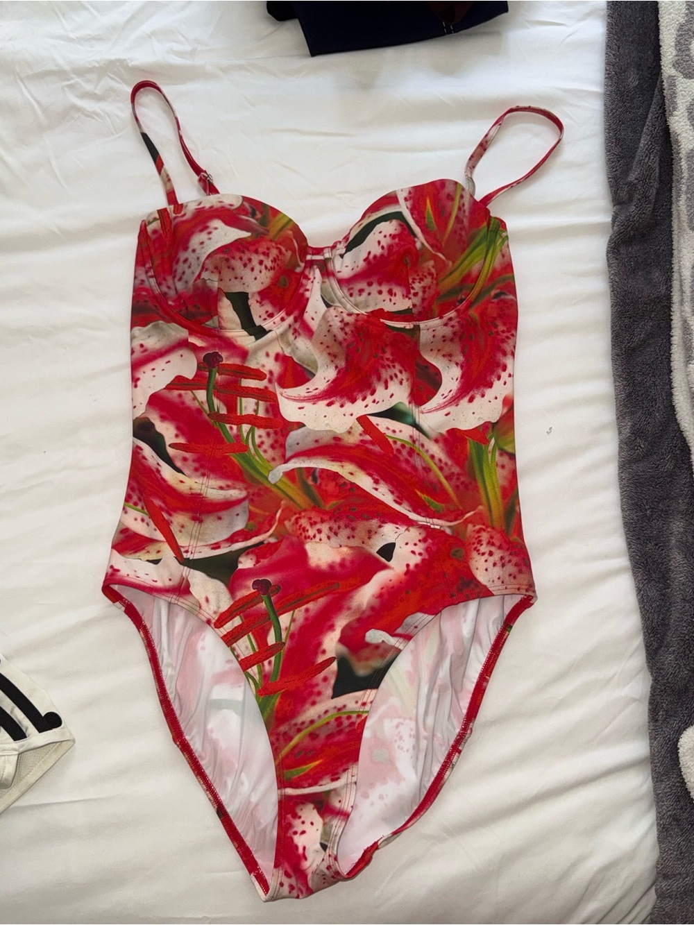 Tory Burch Red Floral One-Piece Swimsuit